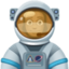 man astronaut: dark skin tone on Facebook