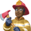man firefighter: dark skin tone on Facebook