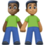 men holding hands: dark skin tone, medium-dark skin tone on Facebook