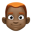 man: dark skin tone, red hair on Facebook