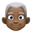 man: dark skin tone, white hair on Facebook