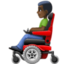 man in motorized wheelchair: dark skin tone on Facebook