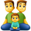 family: man, man, boy on Facebook