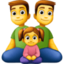 family: man, man, girl on Facebook