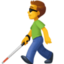 man with white cane on Facebook