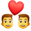 couple with heart: man, man on Facebook