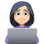 woman technologist: light skin tone on Facebook