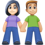 woman and man holding hands: light skin tone, medium-light skin tone on Facebook