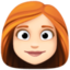 woman: light skin tone, red hair on Facebook