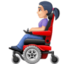 woman in motorized wheelchair: light skin tone on Facebook