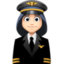 woman pilot: light skin tone on Facebook