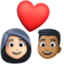 couple with heart: woman, man, light skin tone, medium-dark skin tone on Facebook