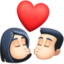 kiss: woman, man, light skin tone on Facebook