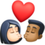 kiss: woman, man, light skin tone, medium-dark skin tone on Facebook