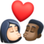 kiss: woman, man, light skin tone, dark skin tone on Facebook