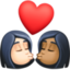 kiss: woman, woman, light skin tone, medium-dark skin tone on Facebook