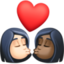 kiss: woman, woman, light skin tone, dark skin tone on Facebook