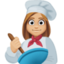 woman cook: medium-light skin tone on Facebook