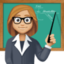 woman teacher: medium-light skin tone on Facebook