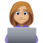 woman technologist: medium-light skin tone on Facebook
