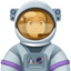woman astronaut: medium-light skin tone on Facebook