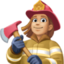 woman firefighter: medium-light skin tone on Facebook