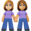 women holding hands: medium-light skin tone, medium skin tone on Facebook