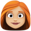 woman: medium-light skin tone, red hair on Facebook