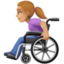 woman in manual wheelchair: medium-light skin tone on Facebook