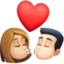 kiss: woman, man, medium-light skin tone, light skin tone on Facebook