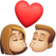 kiss: woman, man, medium-light skin tone on Facebook