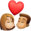 kiss: woman, man, medium-light skin tone, medium skin tone on Facebook