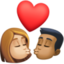 kiss: woman, man, medium-light skin tone, medium-dark skin tone on Facebook