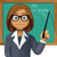 woman teacher: medium skin tone on Facebook
