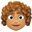 woman: medium skin tone, curly hair on Facebook