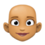 woman: medium skin tone, bald on Facebook