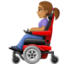 woman in motorized wheelchair: medium skin tone on Facebook