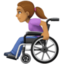 woman in manual wheelchair: medium skin tone on Facebook
