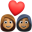 couple with heart: woman, woman, medium skin tone, medium-dark skin tone on Facebook