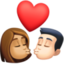 kiss: woman, man, medium skin tone, light skin tone on Facebook
