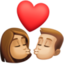 kiss: woman, man, medium skin tone, medium-light skin tone on Facebook