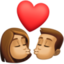 kiss: woman, man, medium skin tone on Facebook