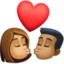 kiss: woman, man, medium skin tone, medium-dark skin tone on Facebook