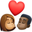 kiss: woman, man, medium skin tone, dark skin tone on Facebook