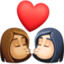 kiss: woman, woman, medium skin tone, light skin tone on Facebook