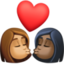 kiss: woman, woman, medium skin tone, dark skin tone on Facebook