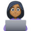 woman technologist: medium-dark skin tone on Facebook
