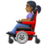 woman in motorized wheelchair: medium-dark skin tone on Facebook