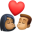 kiss: woman, man, medium-dark skin tone, medium skin tone on Facebook