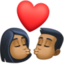 kiss: woman, man, medium-dark skin tone on Facebook
